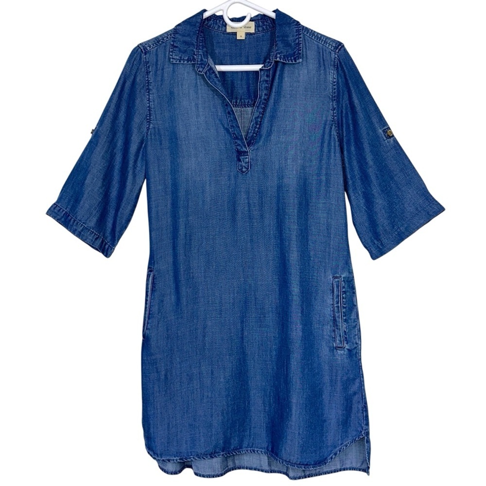 Anthropologie Cloth And Stone Tencel Mini Dress - Picture 3 of 8